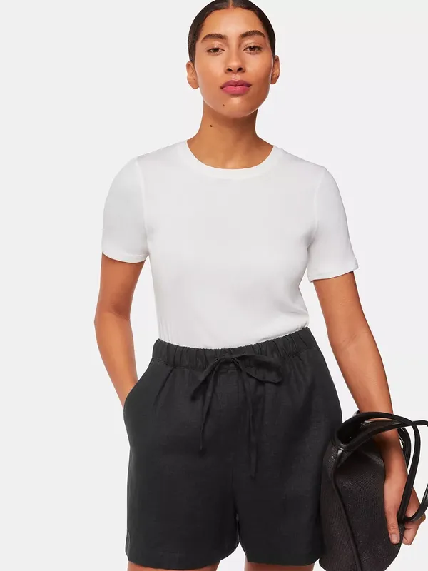 Whistles Elasticated Waist Linen Shorts