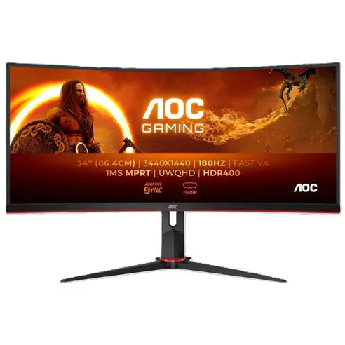 AOC CU34G2XP/BK 34 Inch Ultrawide 180Hz Curved Gaming Monitor