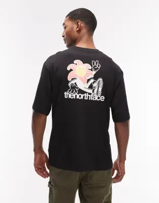 Blossom backprint t-shirt in black