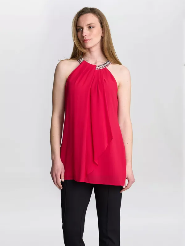 Gina Bacconi Elle Beaded Neck Top