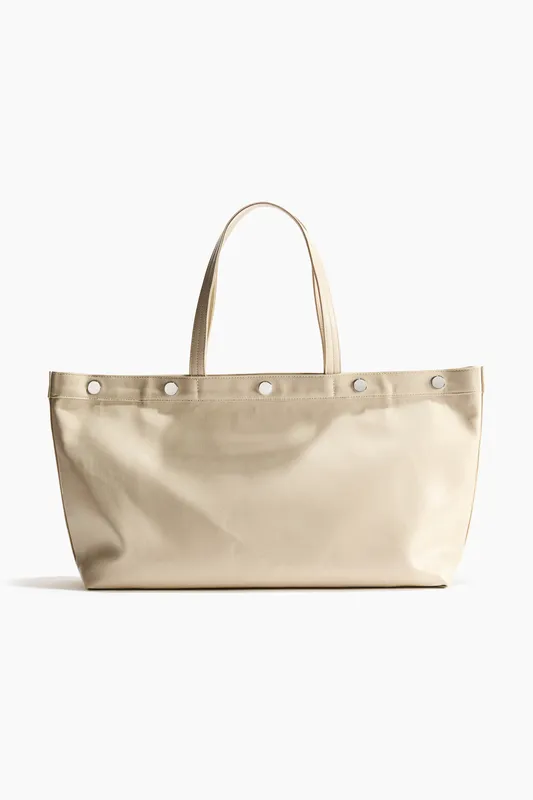 Coated canvas tote bag