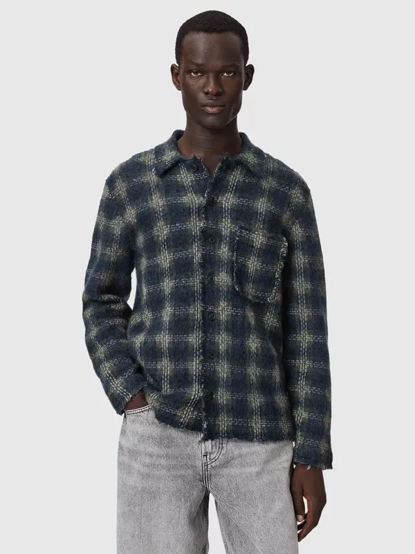 AllSaints Menard Cardigan, Blue Mid