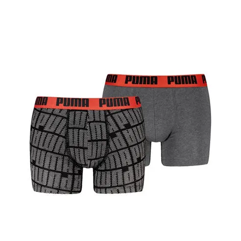 Puma Men's Logo Print Cotton Boxers 2 Pack