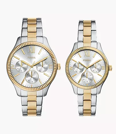 Fossil Rye 42 mm Multifunction Two-Tone Stainless Steel Watch