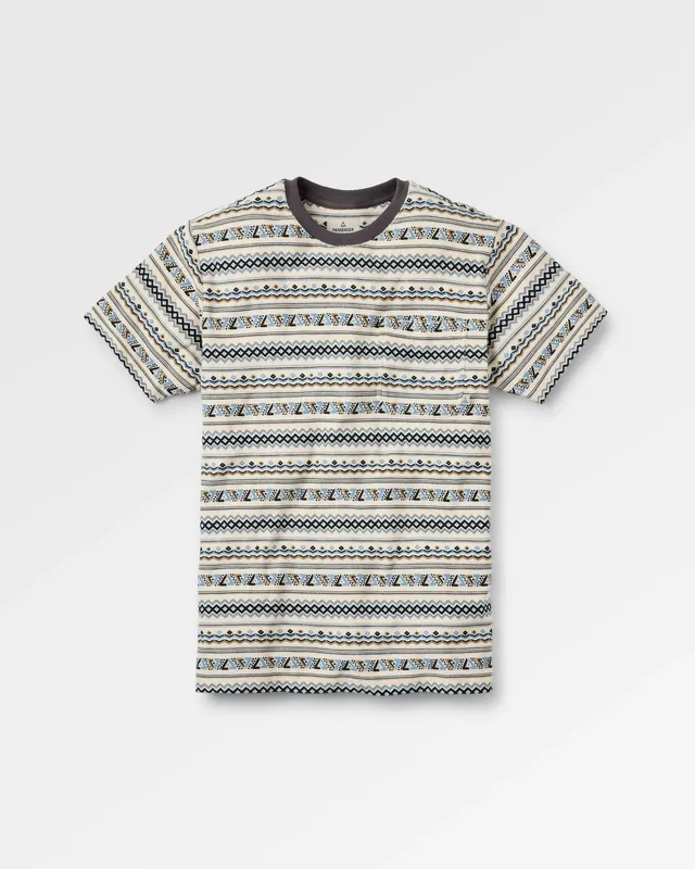 Passenger Clothing Rising Towelling T-Shirt - Geo Stripe Birch