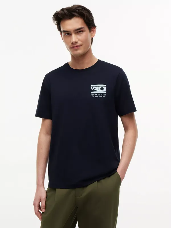 Tommy Hilfiger Crew Neck Cotton T-Shirt, Navy