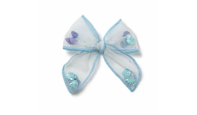 Flitzy Kids Blue Shell Shaker Hair Bow