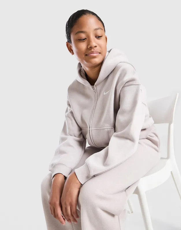 Nike Older Kids' (Girls') Oversized Full-Zip Hoodie Sportswear Studio Fleece