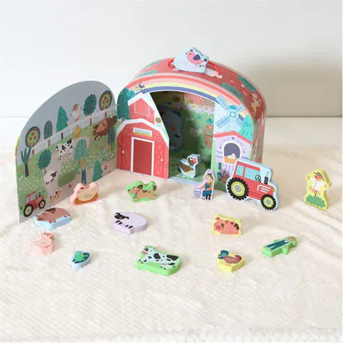 Tooky Toy Wooden Carry Along Farm