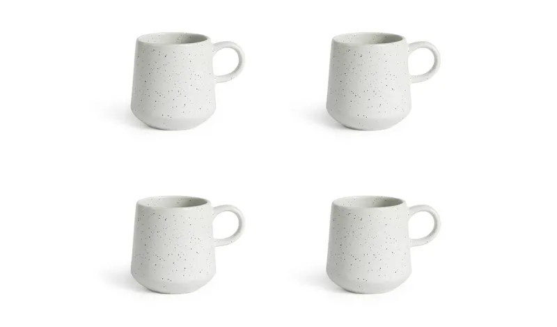 Habitat Addison Set of 4 Speckled Mugs - White
