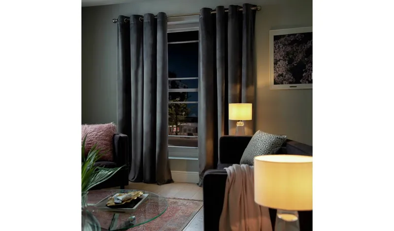 Habitat Matte Velvet Eyelet Curtains
