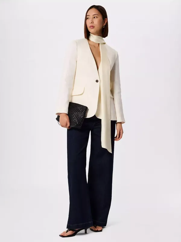 Whistles Collarless Pure Linen Blazer