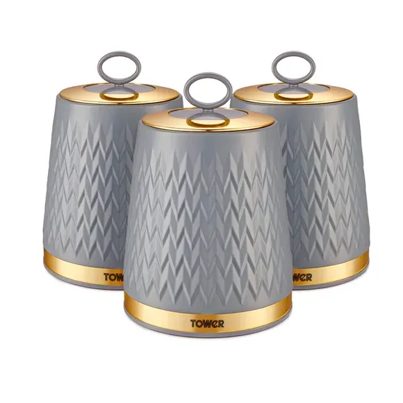 Set of 3 Tower Empire Kitchen Canisters