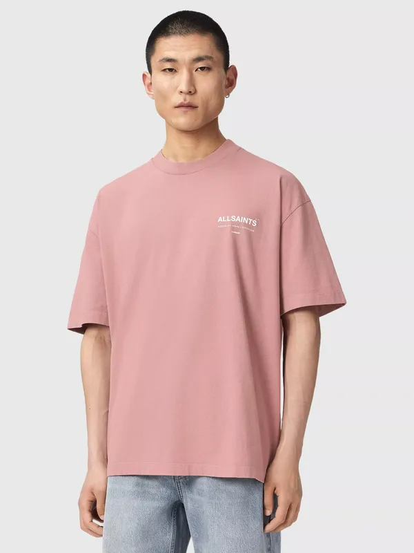 AllSaints Backstage Cotton Crew Neck T-Shirt, Lunar Blue