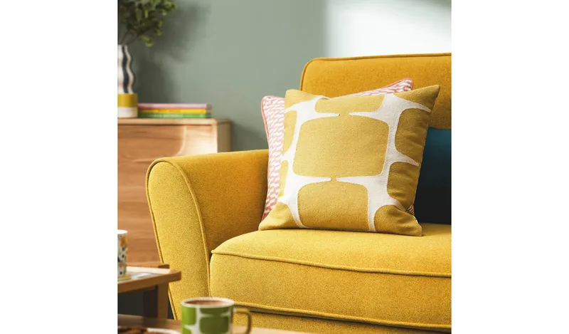 Habitat x Scion Lohko Cushion - Mustard - 43x43cm