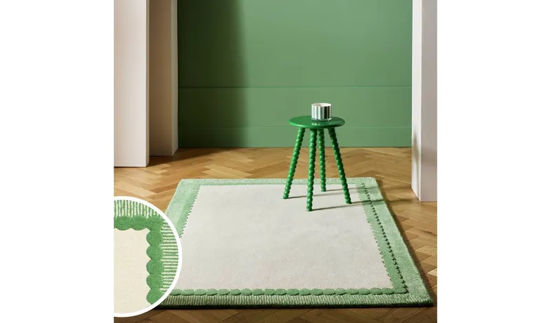 Habitat Bobbin Border Cream Rug