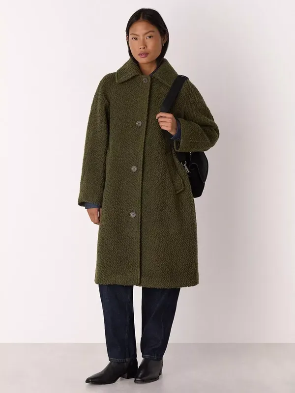 Whistles Petite Romy Longline Boucle Coat