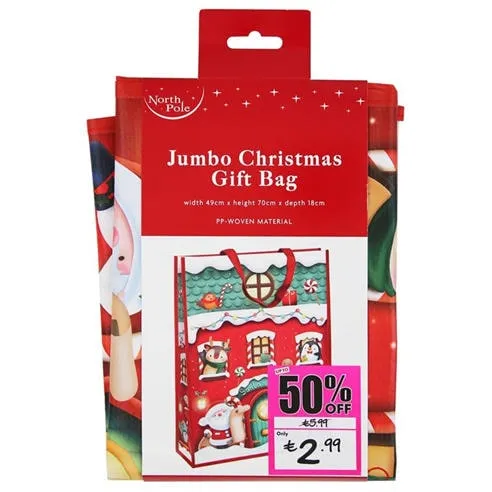 North Pole XL Woven Gift Bag for life