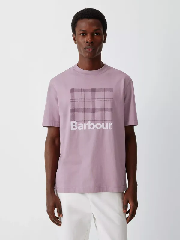 Barbour Tomorrow's Archive Rue Tartan Graphic T-Shirt, Elderberry