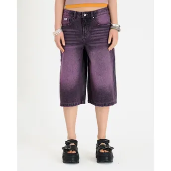 The Ragged Priest Women's Lavender Release Denim Shorts