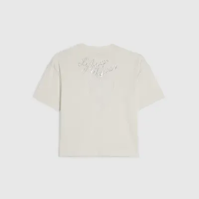 Girls White Heart Lace T-Shirt