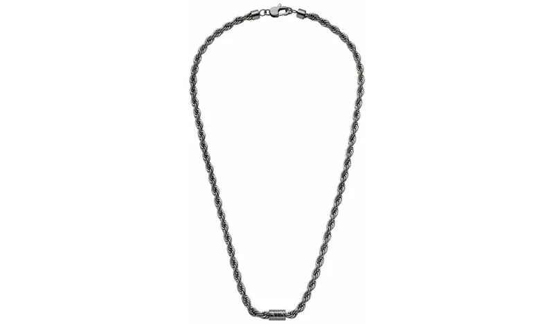 Armani Exchange Men's Gunmetal Stainless Steel Chain 