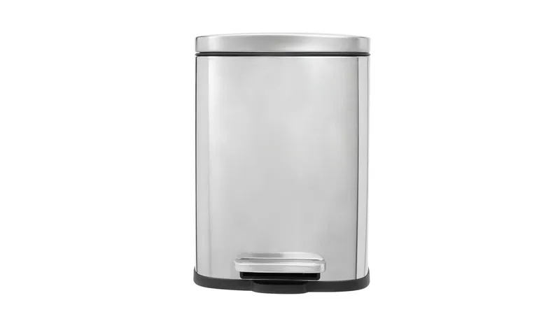  Home 5L Rectangular Bathroom Pedal Bin - Chrome