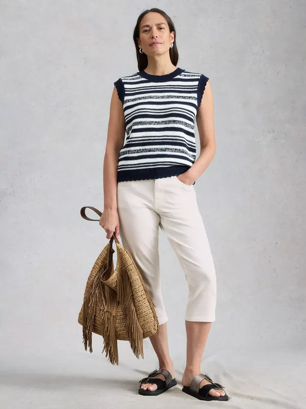 White Stuff Blake Capri Jeans, White