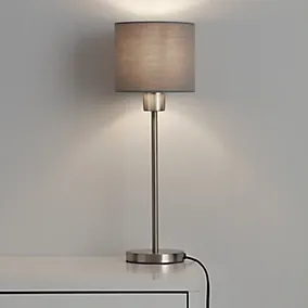 GoodHome Kpezin Light grey Fabric dyed Circular Light shade (D)15cm