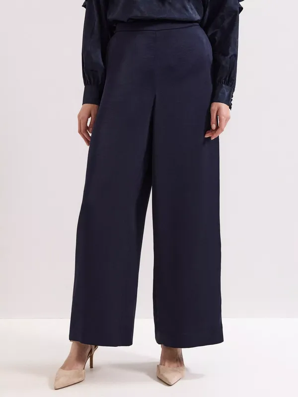 Phase Eight Beccy Satin Trousers, Navy