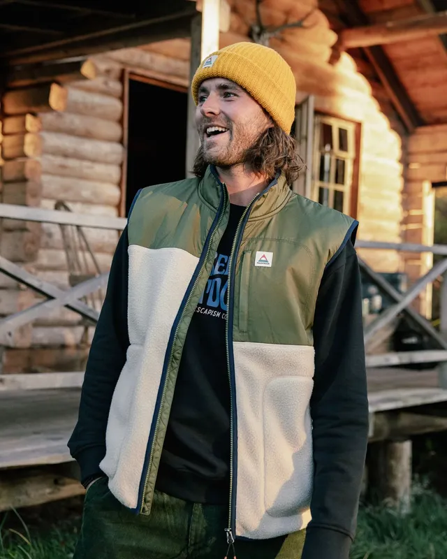 Passenger Clothing Offgrid Sherpa Fleece Vest - Oatmeal/Khaki