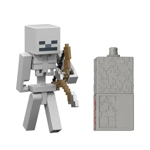Minecraft Redstone Skeleton Figure with Building Piece