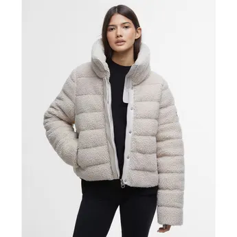 Barbour International Women's Franchesca Sherpa Fleece Quilted Shearling Jacket