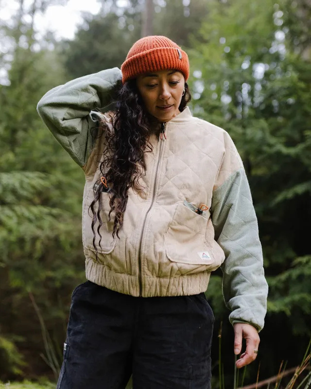 Passenger Clothing Lucia Quilted Cord Jacket - Stone/Pistachio