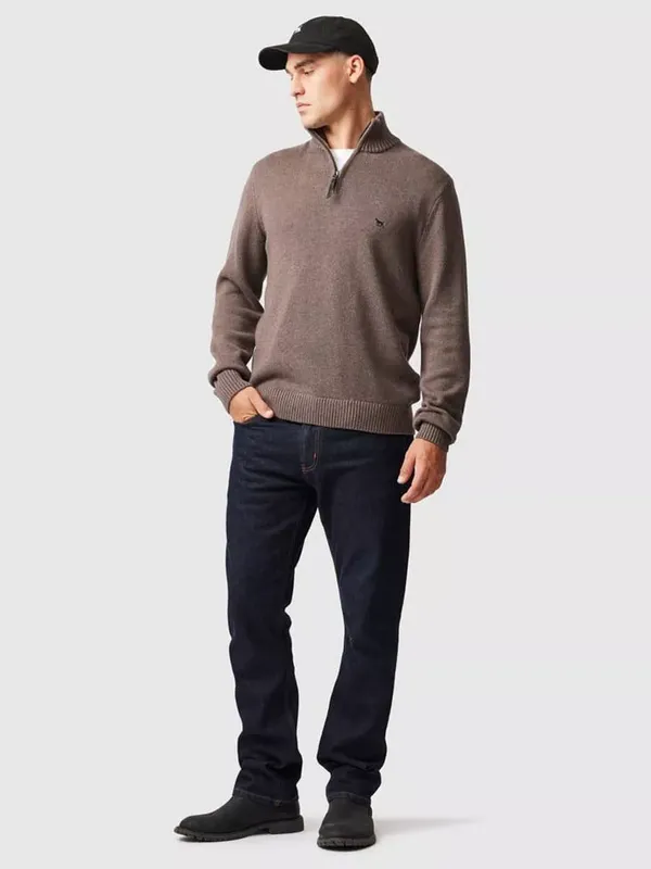 Rodd & Gunn Merrick Bay Knitted Cotton Quarter Zip Neck Jumper