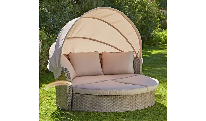 Argos Home Argenta Rattan Effect Day Sofa - Natural