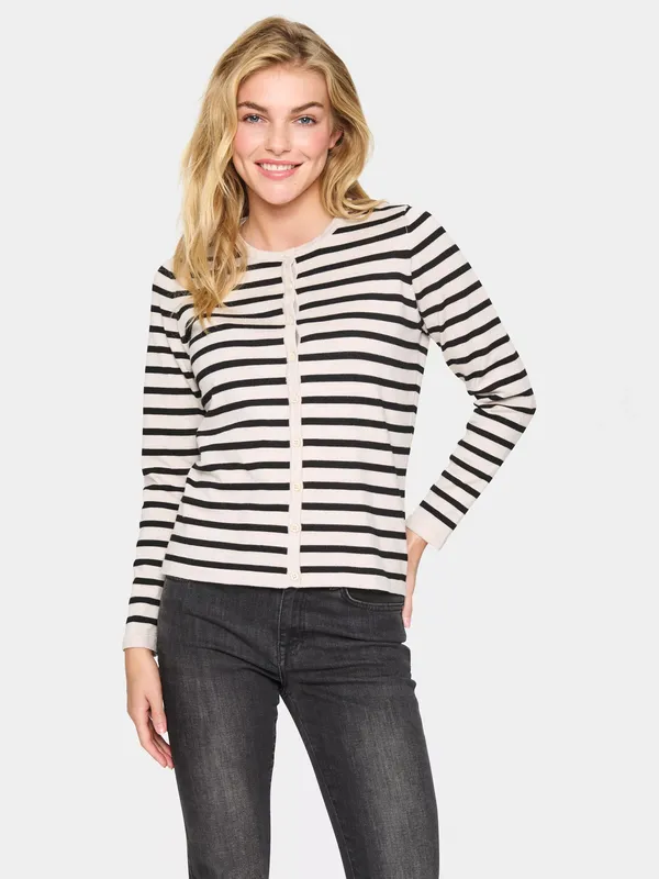 Saint Tropez Mila Slim Fit Stripe Cardigan