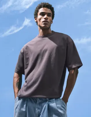 breatheMAX™ heavyweight oversized t-shirt in charcoal cotton blend