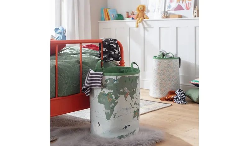 Habitat 124 Litre World Map and Geo Laundry Bag Set - Green
