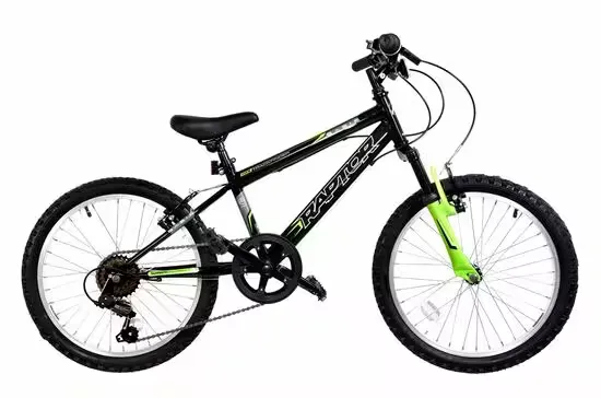 BASIS Basis Raptor Junior Hardtail Mountain Bike 20in Wheel - Gloss Black/Green
