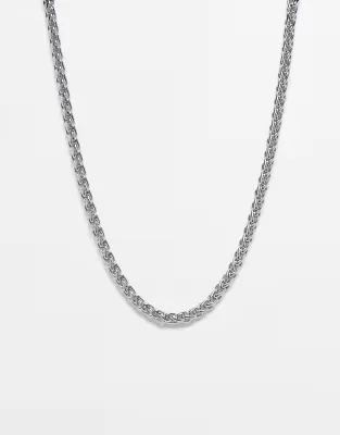 unisex waterproof stainless steel everyday chain necklace in silver