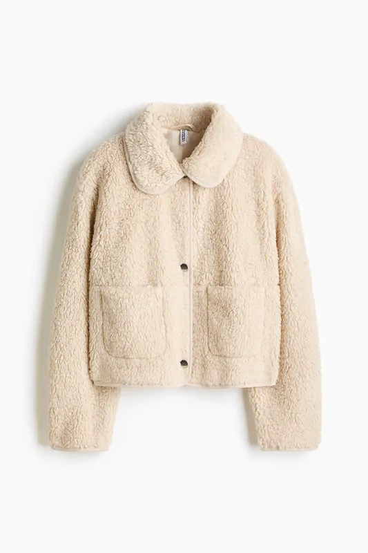 Collared teddy jacket