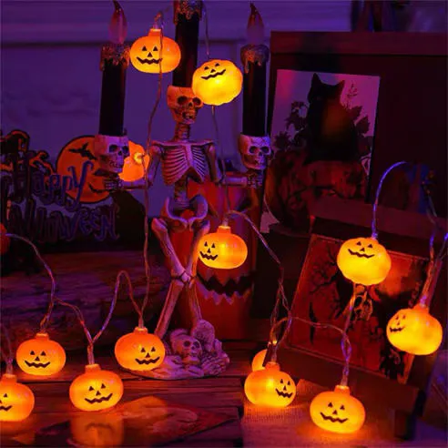 LIFE IDEAS 20pc Pumpkin LED String Lights 64
