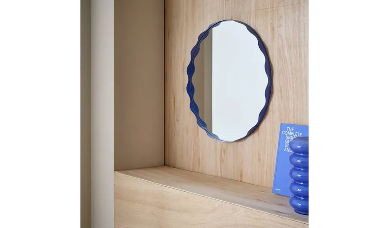 Habitat Blue Round Wall Mirror - 60x60cm