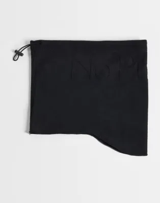 logo neck warmer in black