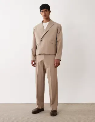 wide suit trouser in camel
