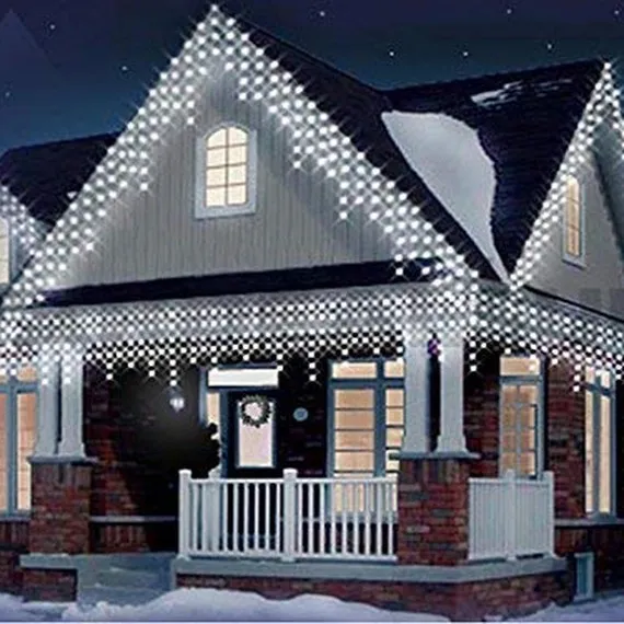 Bright White Outdoor Connectable Icicle Mains Powered Lights - Bright White / 2.5m