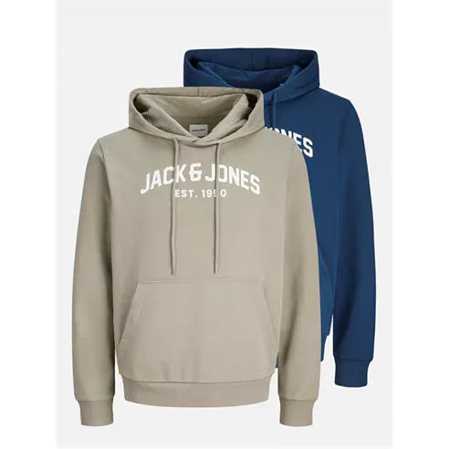Jack and Jones Arched Logo 2 Pack Hoodie Mens