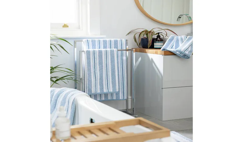 Habitat Coastal Stripe 2 Piece Face Cloth - Blue & White