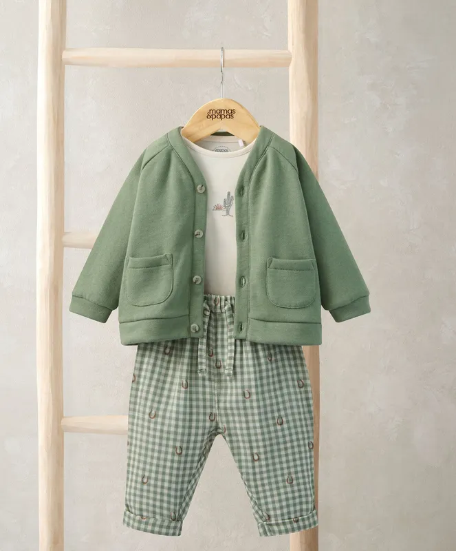 Mamas & Papas Gingham Jacket, Trousers & Bodysuit Set